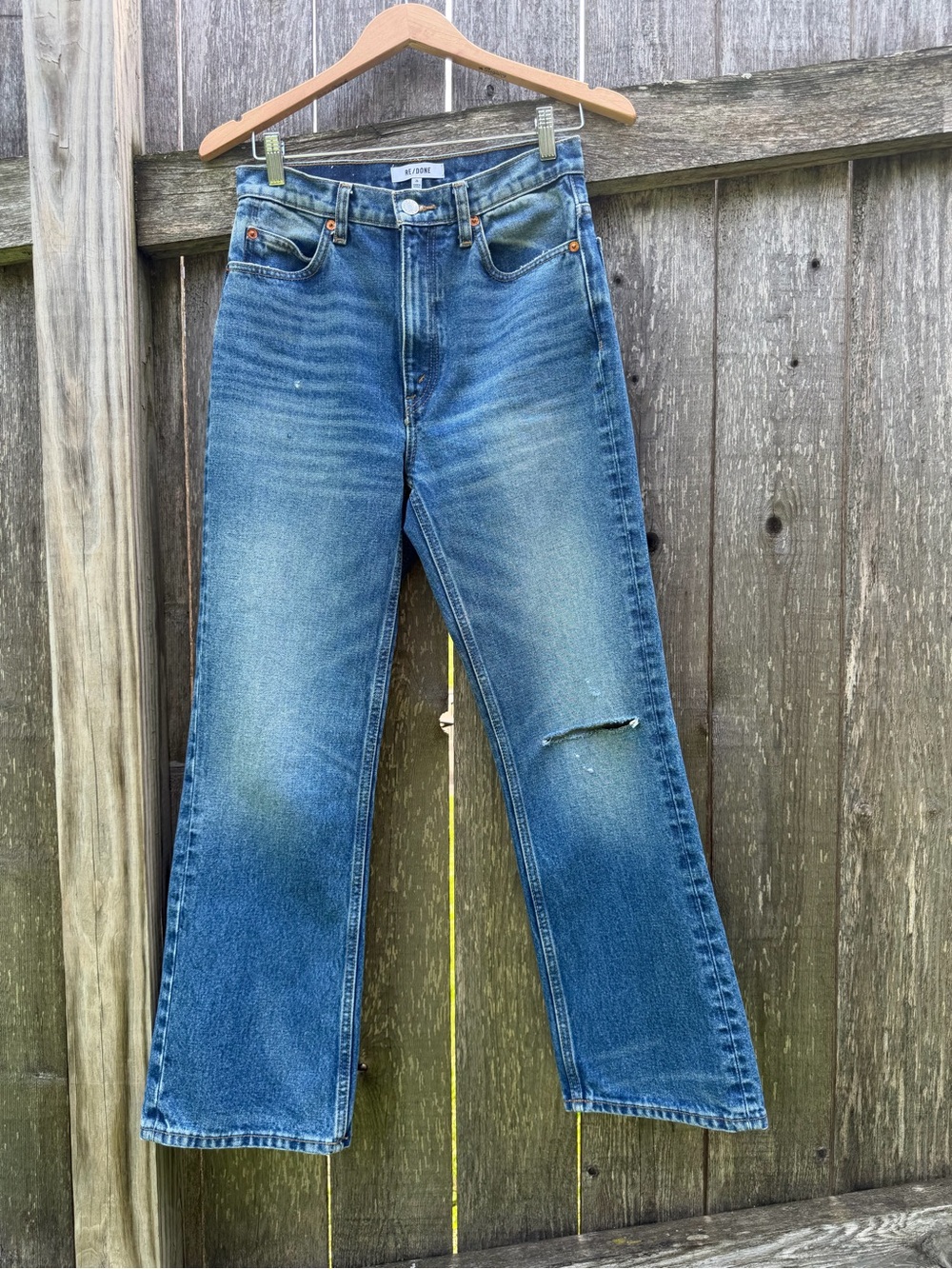 Re/Done Women's Blue Straight-Leg Jeans